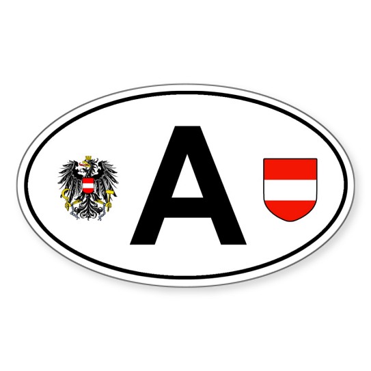 CafePress Austria Car Decal Oval Bumper Sticker, Euro Oval Car Decal (329293156)