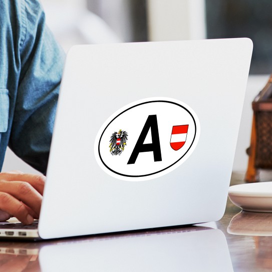 CafePress Austria Car Decal Oval Bumper Sticker, Euro Oval Car Decal (329293156) - Produktbild 1